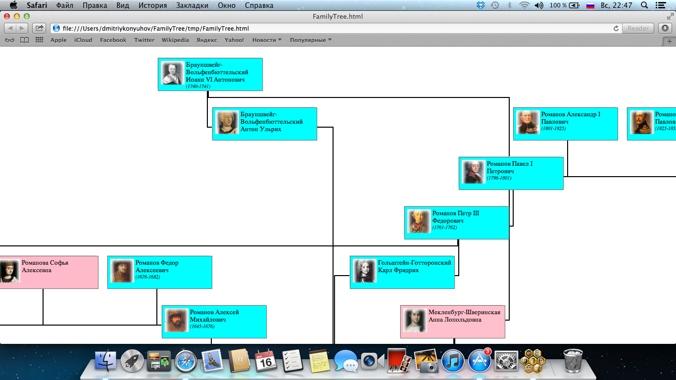 Ramura genealogică descendentă personală (format grafic)